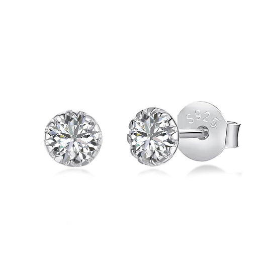 [Clara Jewels]Sparkling Colorful Round Shape Earrings