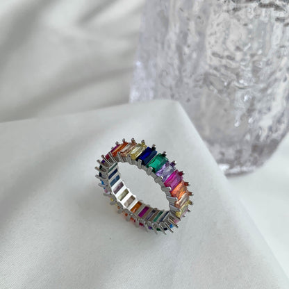 [Clara Jewels]Unique Colorful Radiant Cut RIng