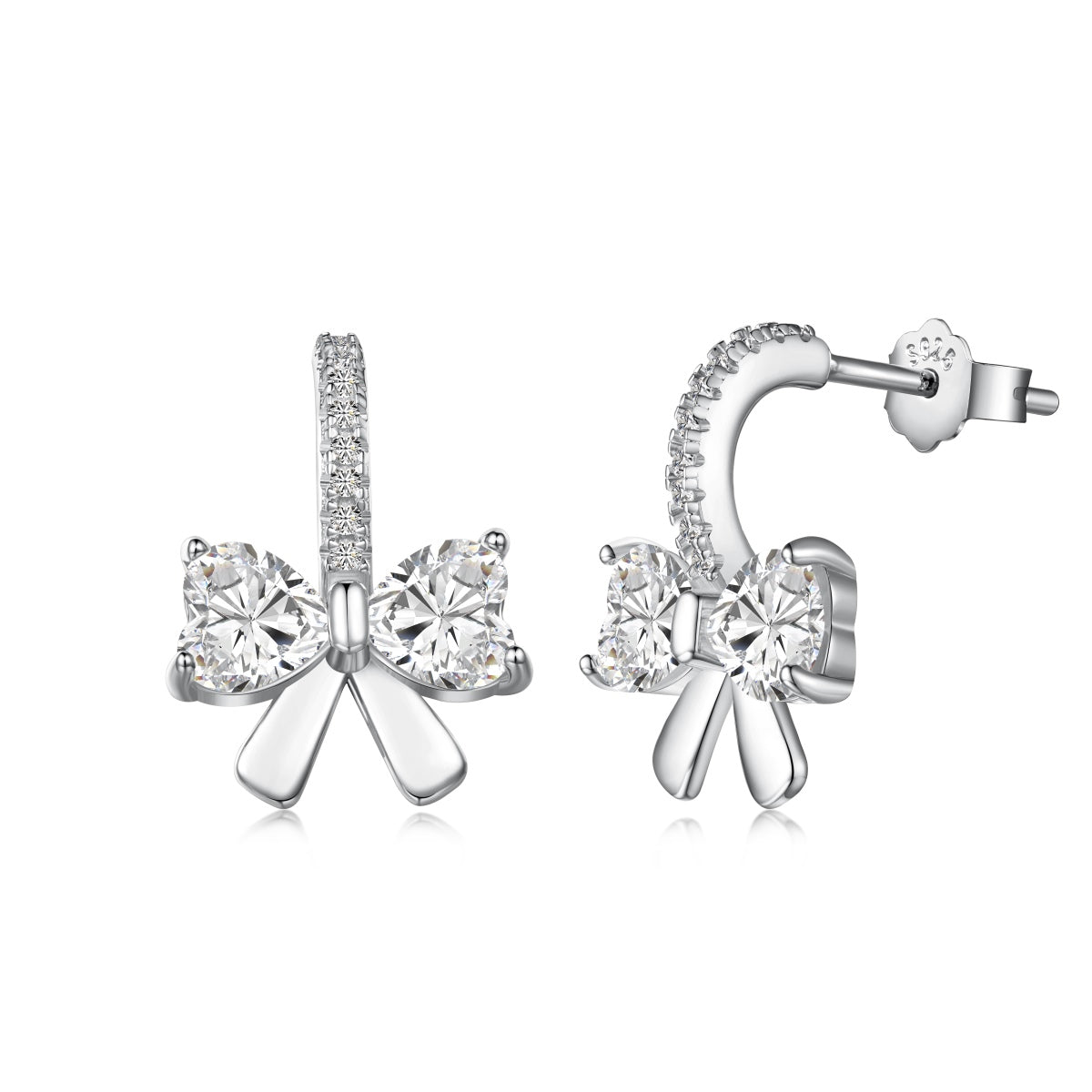 [Clara Jewels]Exquisite Earrings With Heart-Shaped Bow Design