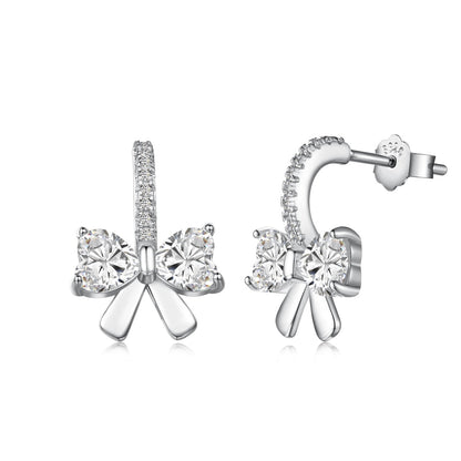 [Clara Jewels]Exquisite Earrings With Heart-Shaped Bow Design