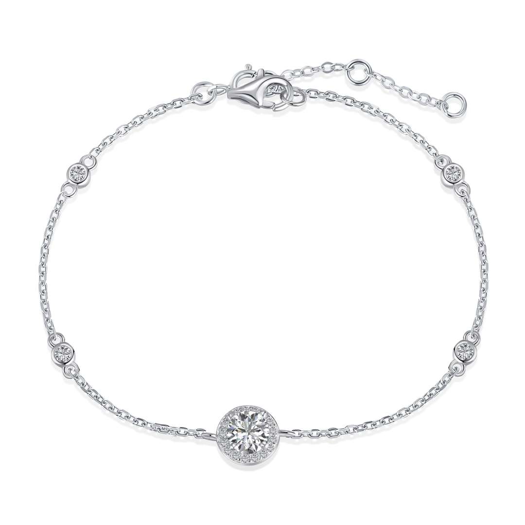[Clara Jewels]Dazzling Round Cut Shape Bracelet