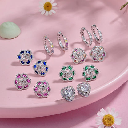 [Clara Jewels]Exquisite Flower Shape Daily Earrings