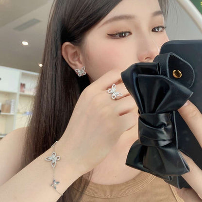 [Clara Jewels]Delicate Butterfly Pendant Bracelet