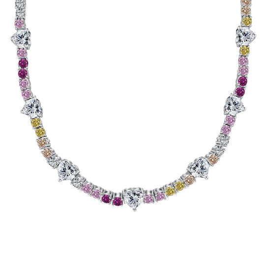 [Clara Jewels]Delicate Colorful Rainbow Tennis Chain