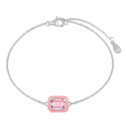 [Clara Jewels]2.0 Carat Sparkling Colorful Emerald Cut Daily Bracelet