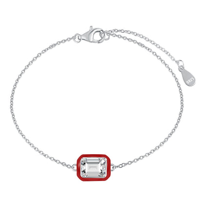 [Clara Jewels]2.0 Carat Sparkling Colorful Emerald Cut Daily Bracelet