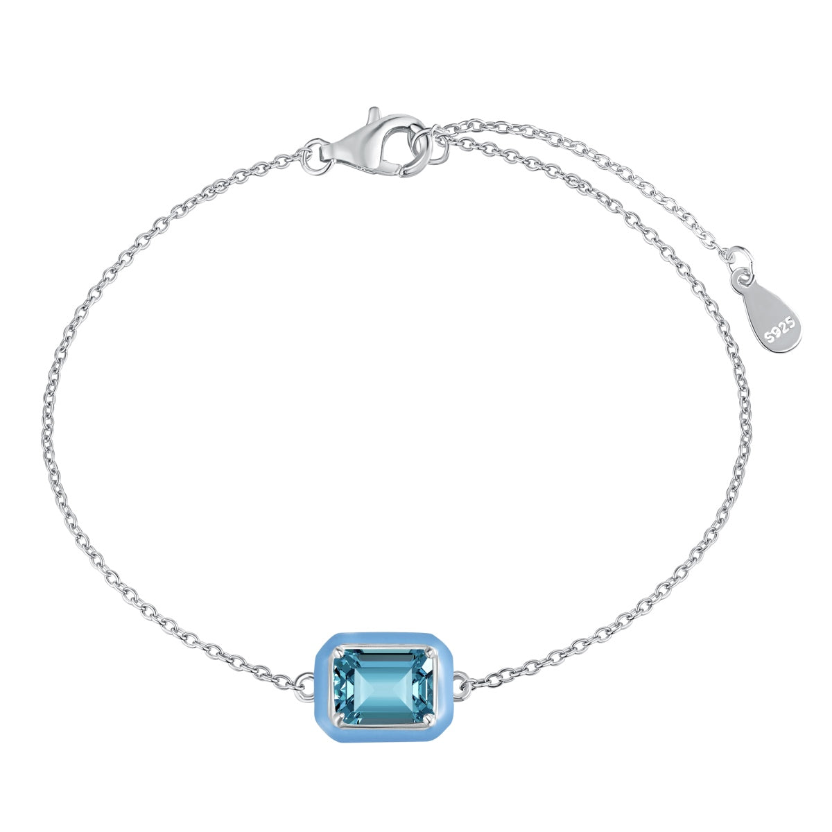 [Clara Jewels]2.0 Carat Sparkling Colorful Emerald Cut Daily Bracelet