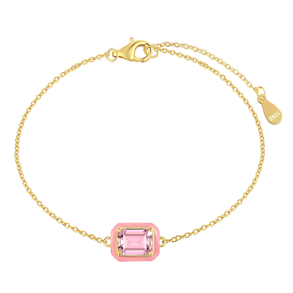 [Clara Jewels]2.0 Carat Sparkling Colorful Emerald Cut Daily Bracelet