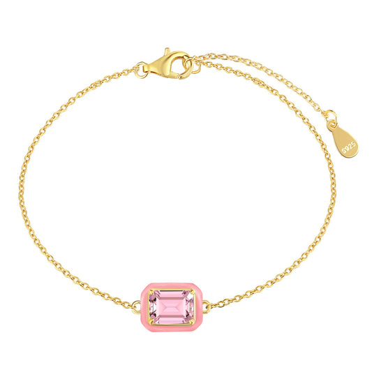 [Clara Jewels]2.0 Carat Sparkling Colorful Emerald Cut Daily Bracelet