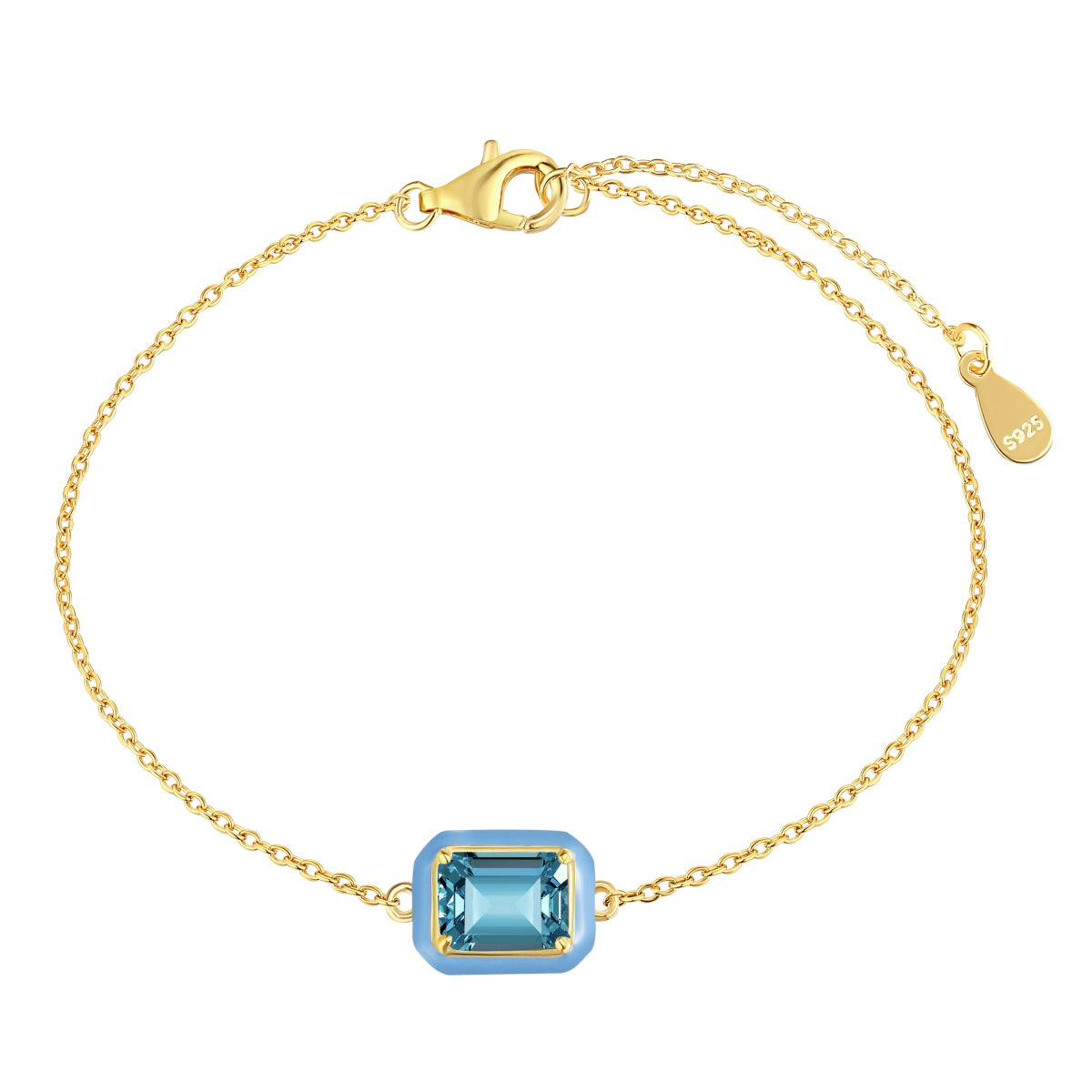 [Clara Jewels]2.0 Carat Sparkling Colorful Emerald Cut Daily Bracelet
