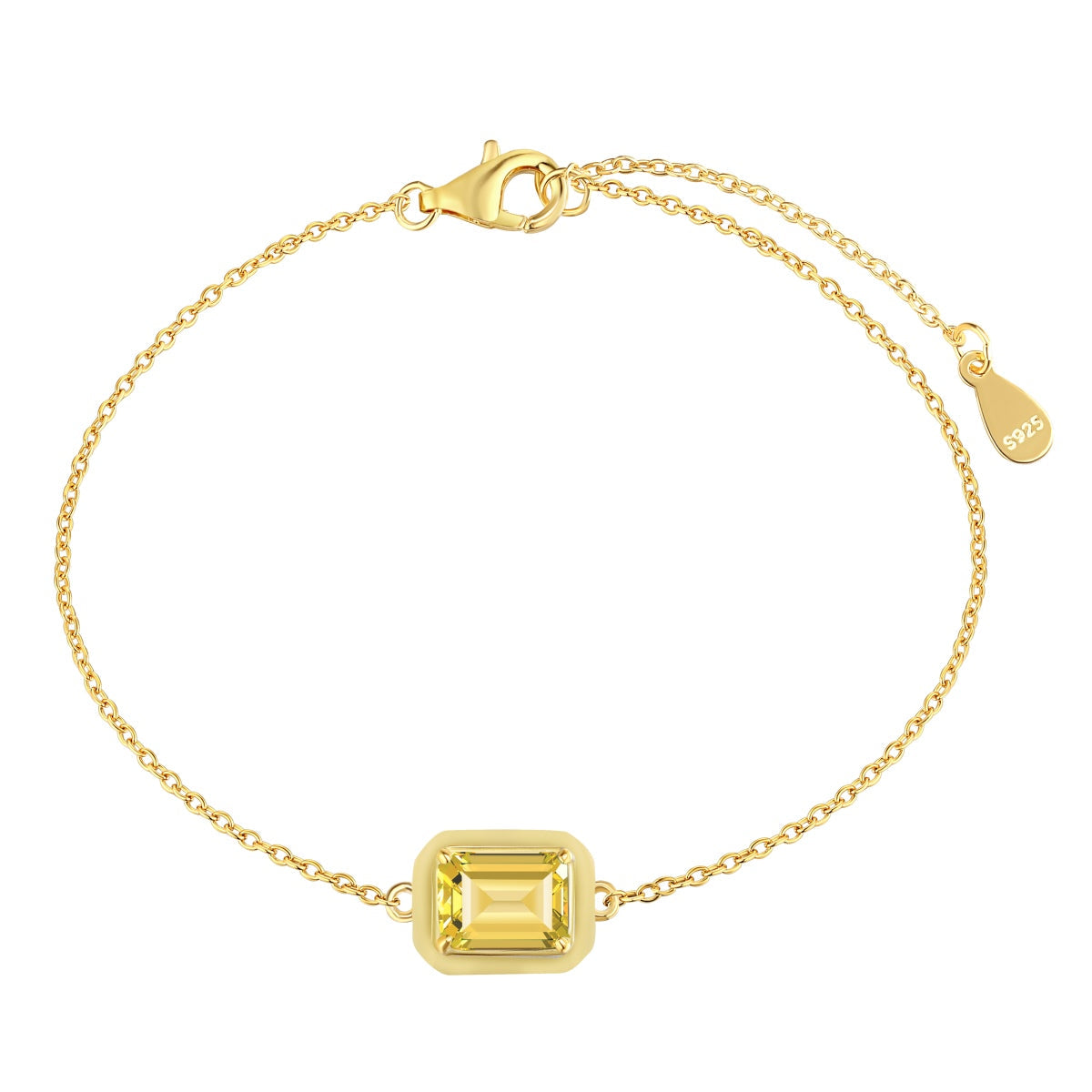 [Clara Jewels]2.0 Carat Sparkling Colorful Emerald Cut Daily Bracelet
