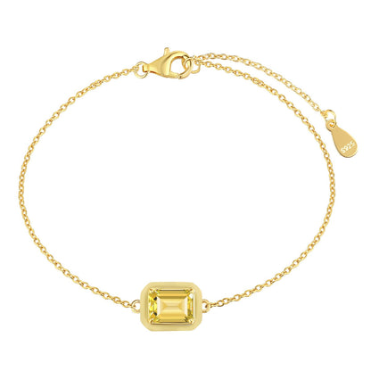 [Clara Jewels]2.0 Carat Sparkling Colorful Emerald Cut Daily Bracelet