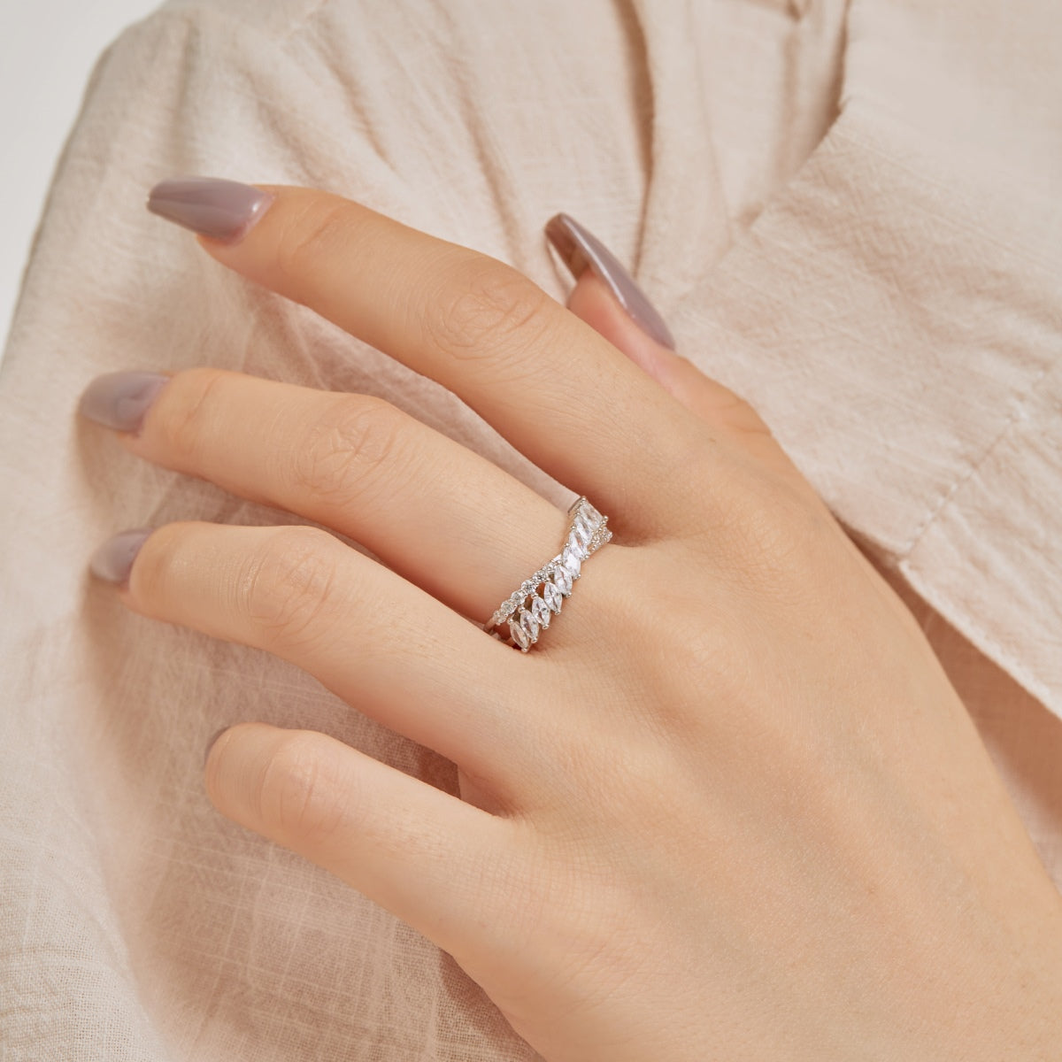 [Clara Jewels]Unique Colorful Marquise Cut Daily Ring