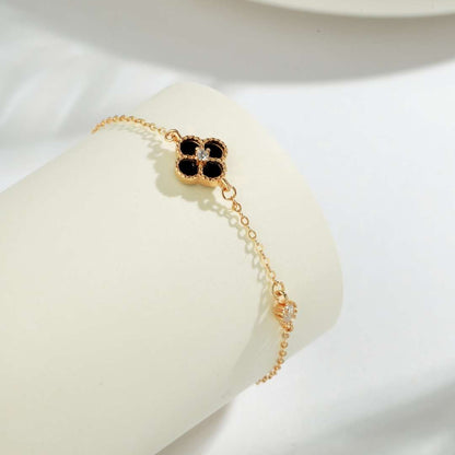 [Clara Jewels]Delicate Four Leaf Clover Bracelet