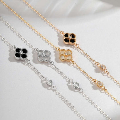 [Clara Jewels]Delicate Four Leaf Clover Bracelet
