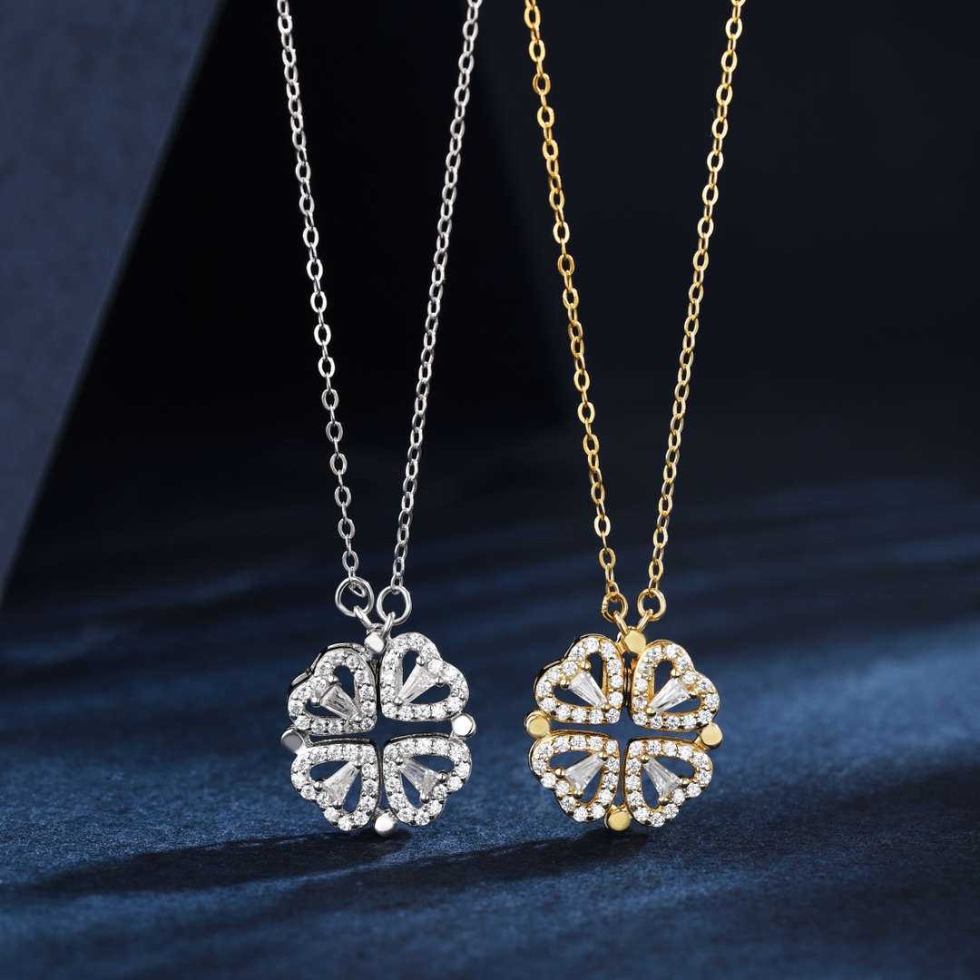 [Clara Jewels]Ornate Heart Cut Flower Shape Necklace