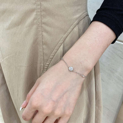 [Clara Jewels]Dazzling Round Cut Shape Bracelet