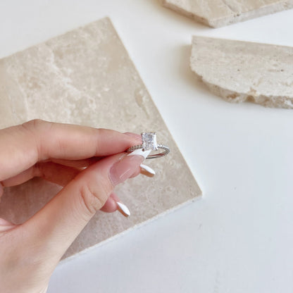 [Clara Jewels]2.0 Carat Dazzling Sparkling Radiant Cut Party Ring