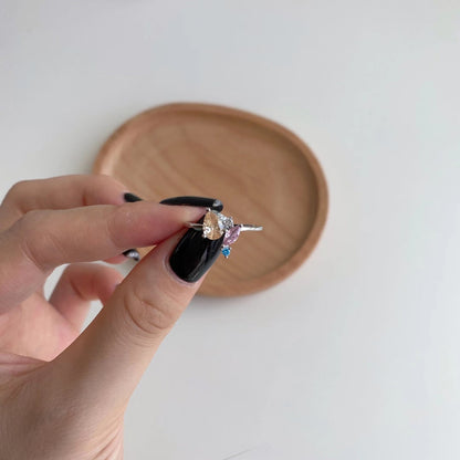 [Clara Jewels]Radiant Colorful Multi Cut Daily Ring