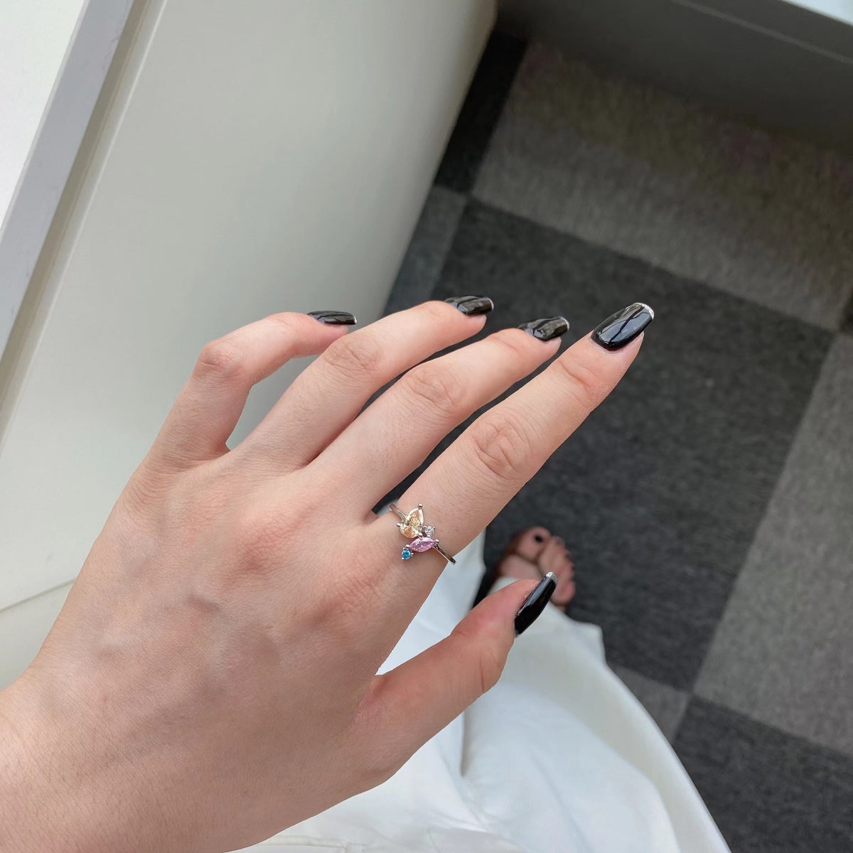 [Clara Jewels]Radiant Colorful Multi Cut Daily Ring