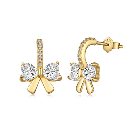 [Clara Jewels]Exquisite Earrings With Heart-Shaped Bow Design