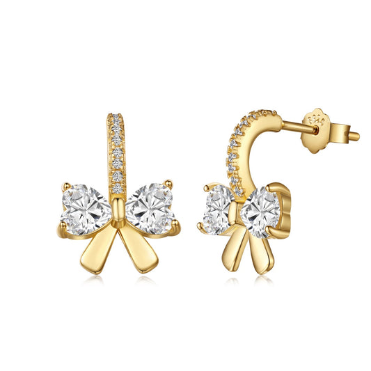 [Clara Jewels]Exquisite Earrings With Heart-Shaped Bow Design