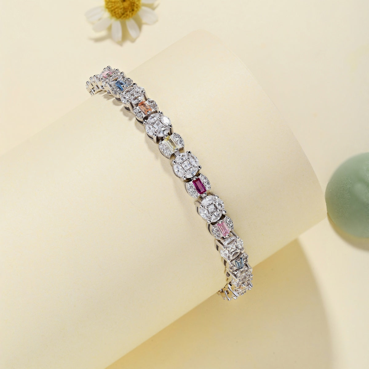 [Clara Jewels]Dazzling Radiant Multi Cut Daily Bracelet