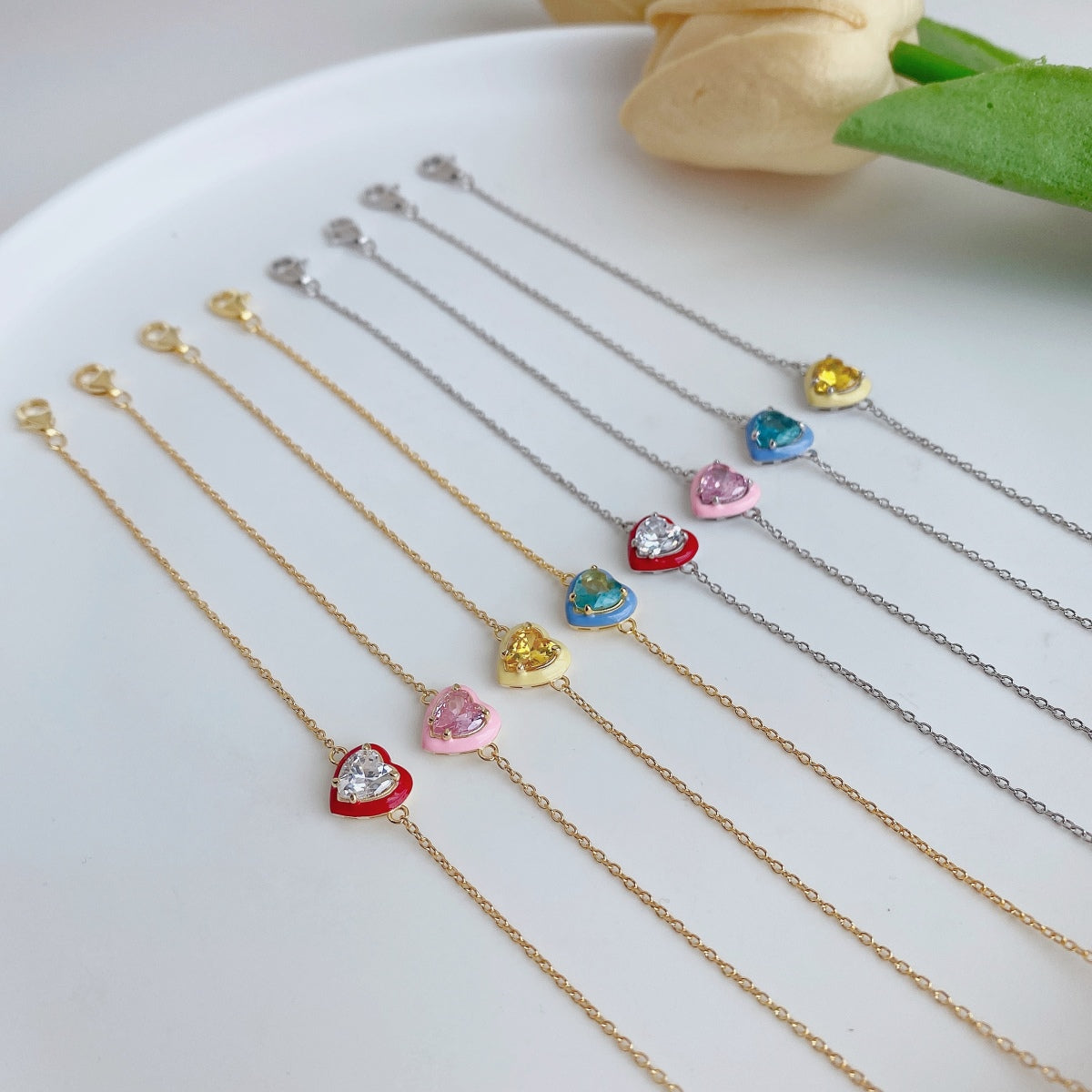 [Clara Jewels]Sparkling Romantic Heart Shape Lover Bracelet