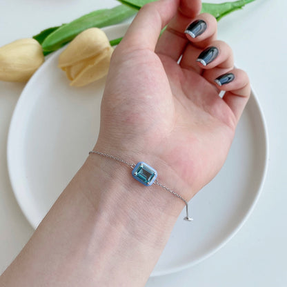 [Clara Jewels]2.0 Carat Sparkling Colorful Emerald Cut Daily Bracelet