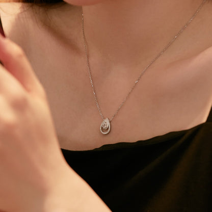 [Clara Jewels]Sparkling Pear Cut Necklace