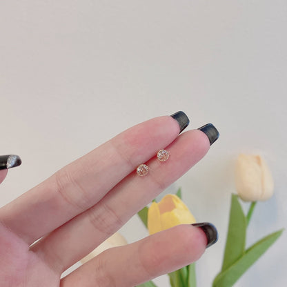 [Clara Jewels]Sparkling Colorful Round Shape Earrings