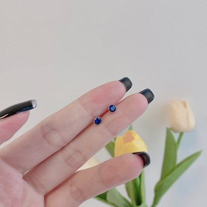 [Clara Jewels]Sparkling Colorful Round Shape Earrings