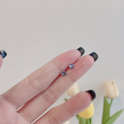 [Clara Jewels]Sparkling Colorful Round Shape Earrings