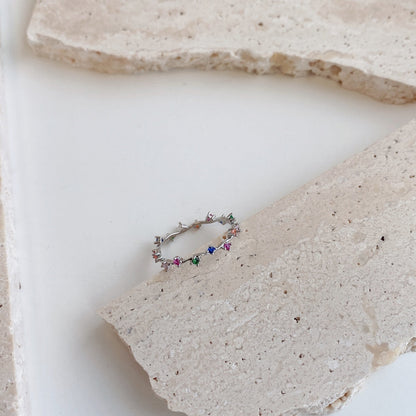 [Clara Jewels]Radiant Colorful Round Cut Daily Ring