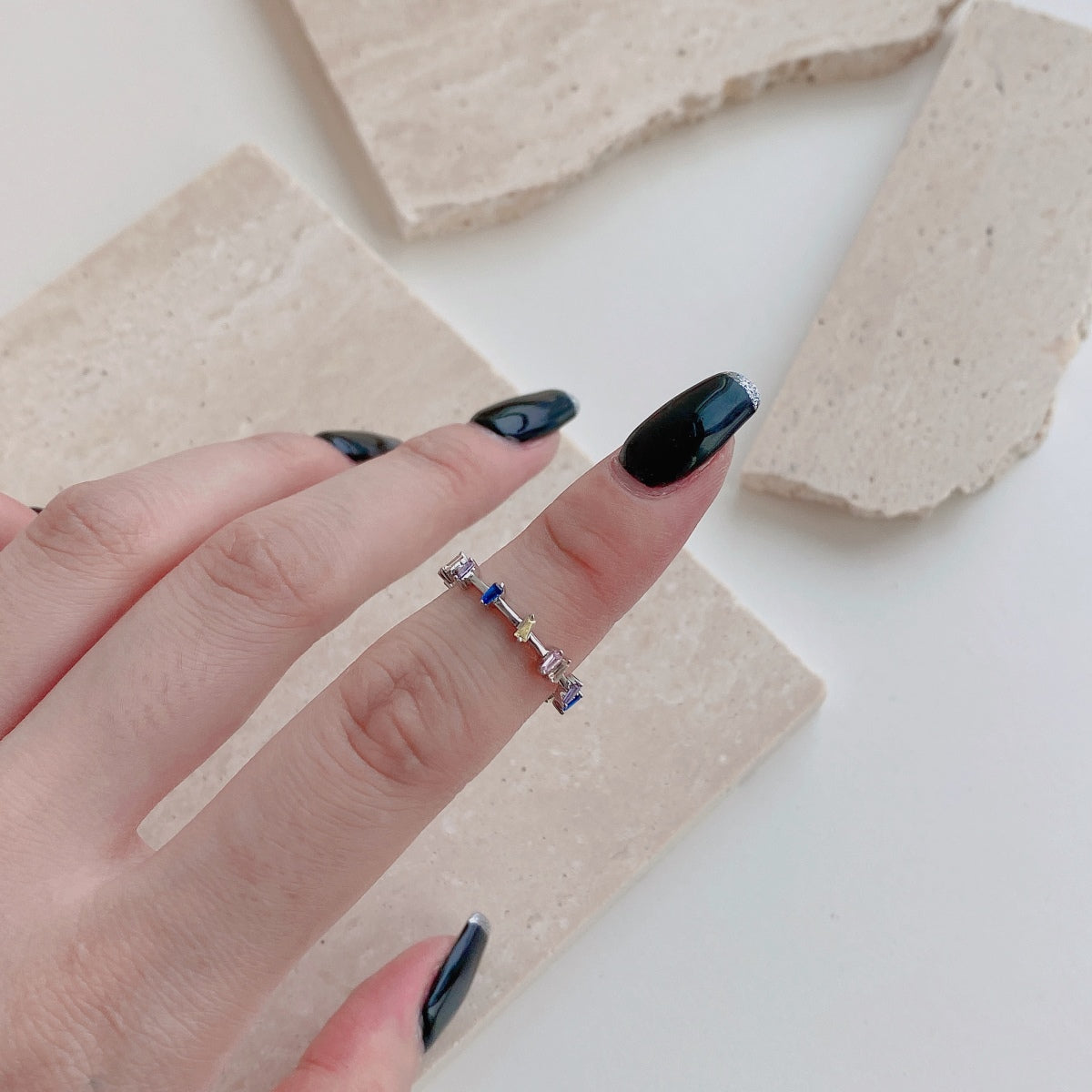 [Clara Jewels]Unique Trapezoid Cut Daily Ring