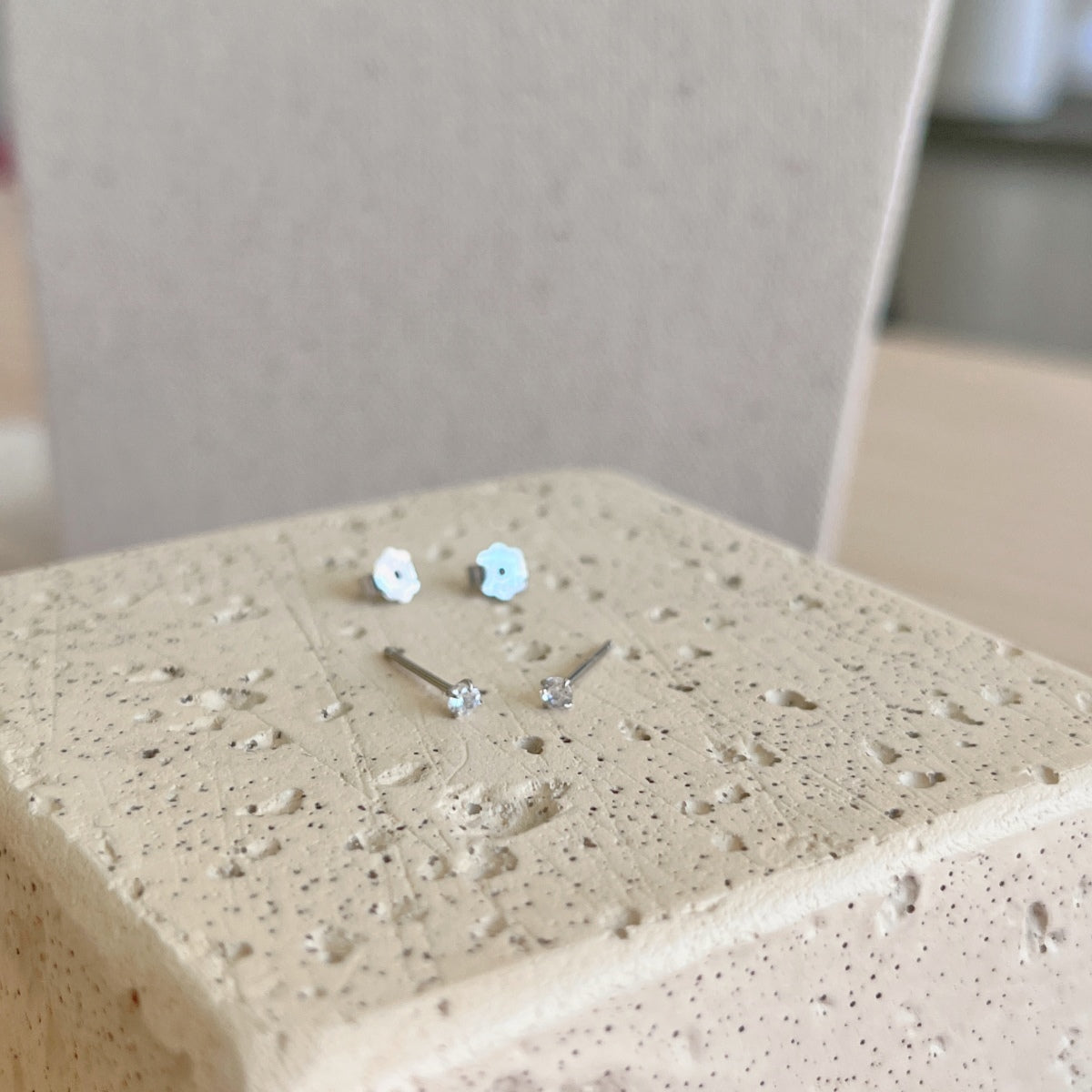 [Clara Jewels]Delicate Solitaire Earrings