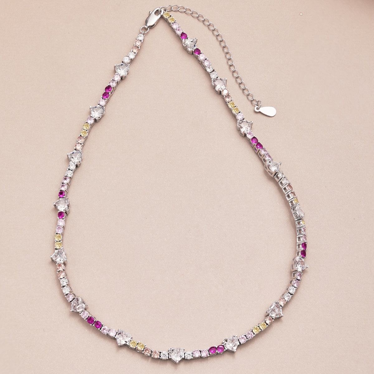 [Clara Jewels]Delicate Colorful Rainbow Tennis Chain
