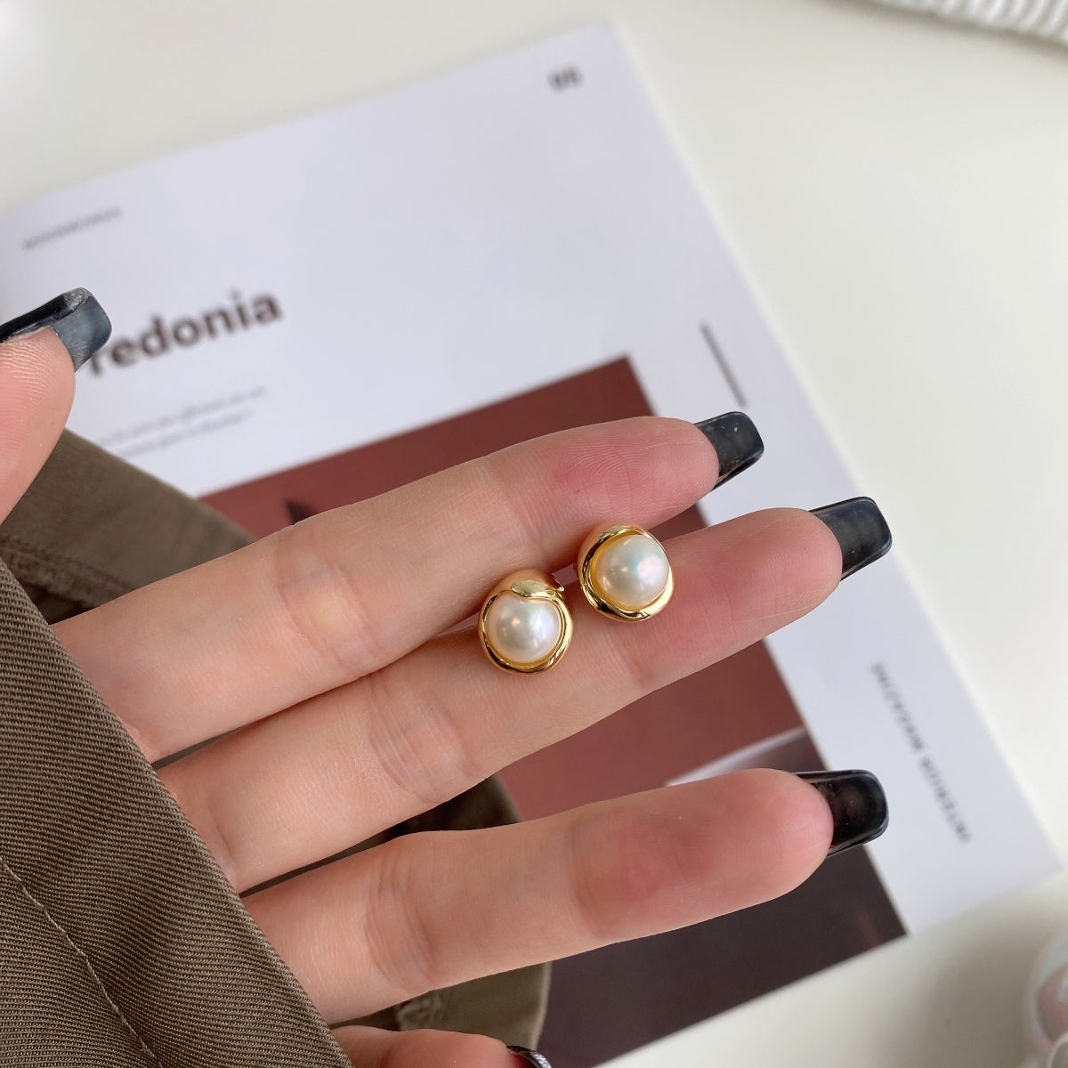 [Clara Jewels]Dainty Bread Pearl Earrings