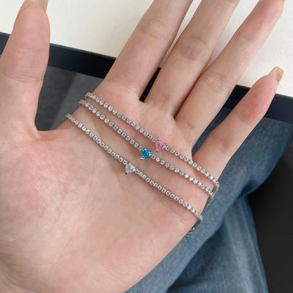[Clara Jewels]0.5 Carat Elegant Romantic Heart Shape Lover Bracelet
