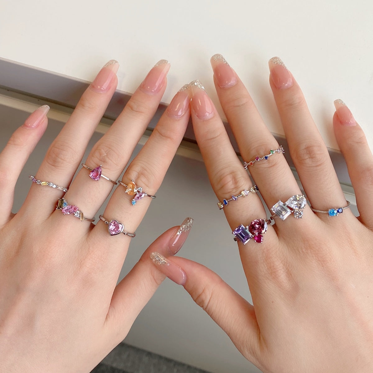 [Clara Jewels]Radiant Colorful Multi Cut Daily Ring