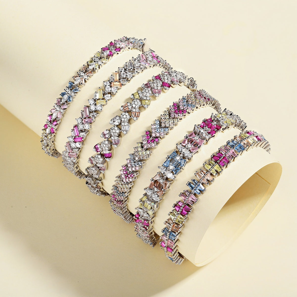 [Clara Jewels]Sparkling Exquisite Multi Cut Party Bracelet