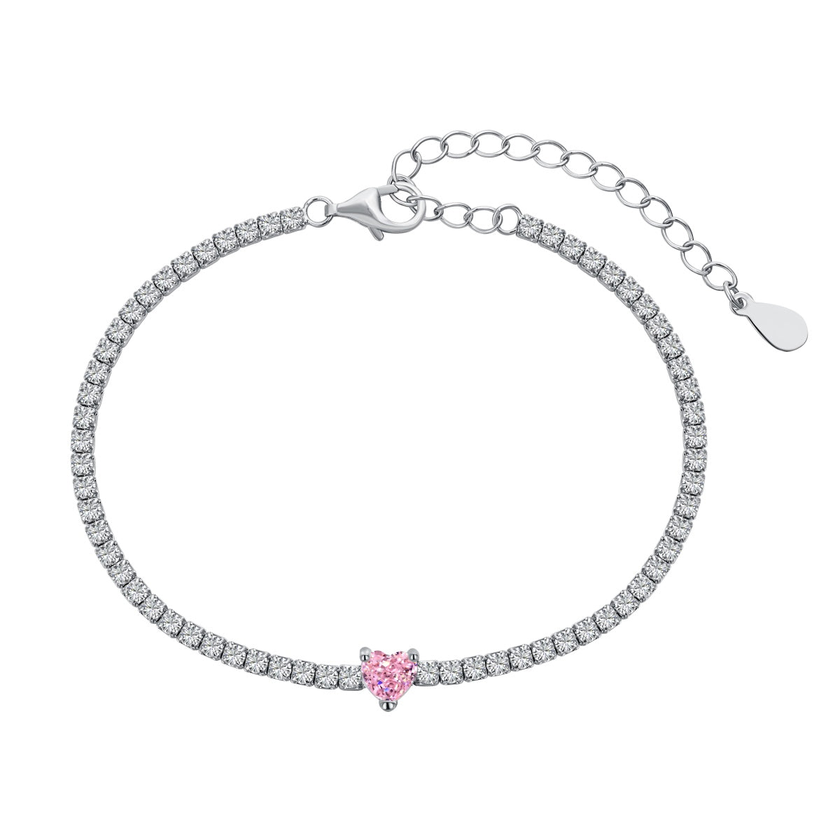 [Clara Jewels]0.5 Carat Elegant Romantic Heart Shape Lover Bracelet