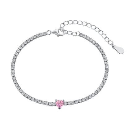 [Clara Jewels]0.5 Carat Elegant Romantic Heart Shape Lover Bracelet