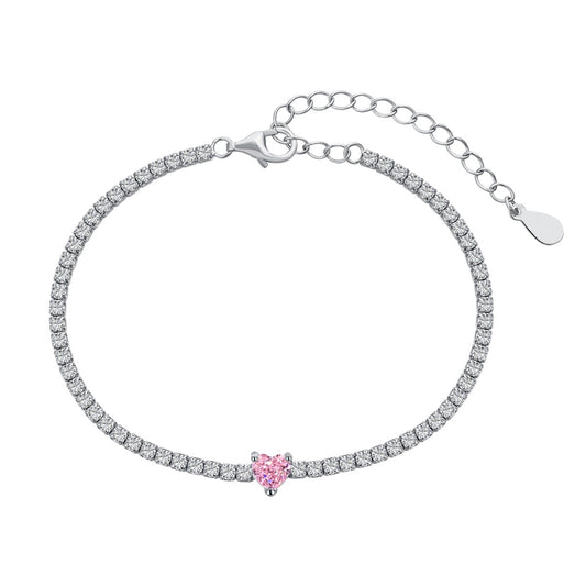 [Clara Jewels]0.5 Carat Elegant Romantic Heart Shape Lover Bracelet