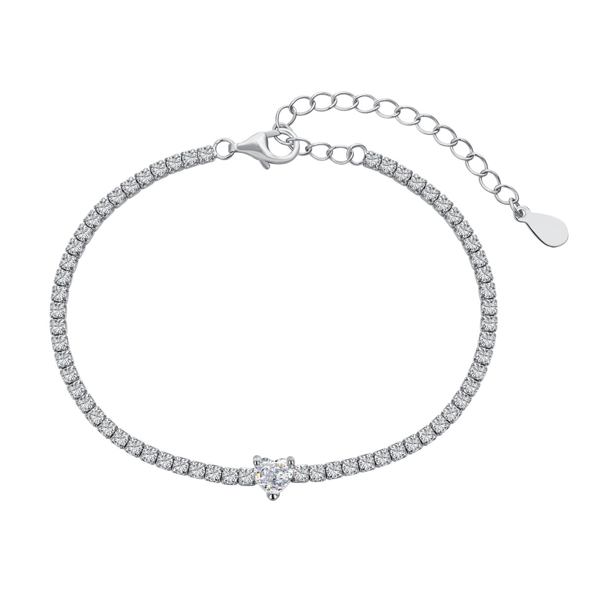 [Clara Jewels]0.5 Carat Elegant Romantic Heart Shape Lover Bracelet
