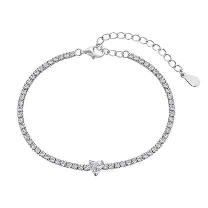 [Clara Jewels]0.5 Carat Elegant Romantic Heart Shape Lover Bracelet