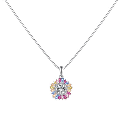 [Clara Jewels]Charming Flower Colorful Necklace