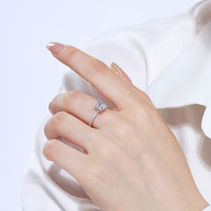 [Clara Jewels]2.0 Carat Dazzling Sparkling Radiant Cut Party Ring