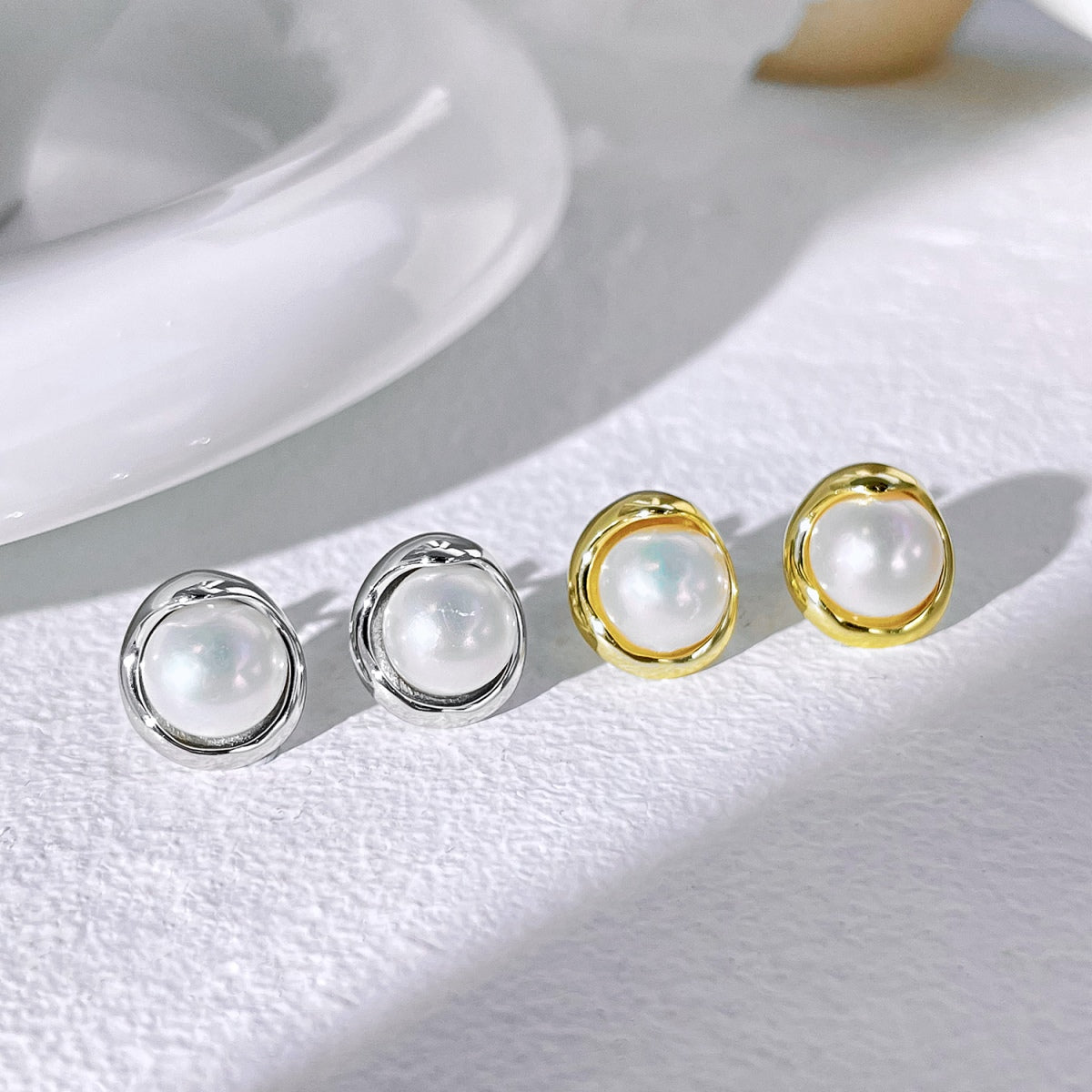 [Clara Jewels]Dainty Bread Pearl Earrings