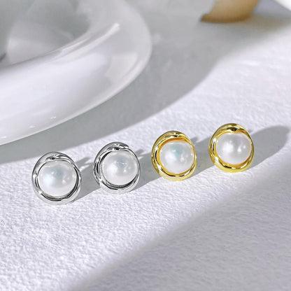 [Clara Jewels]Dainty Bread Pearl Earrings